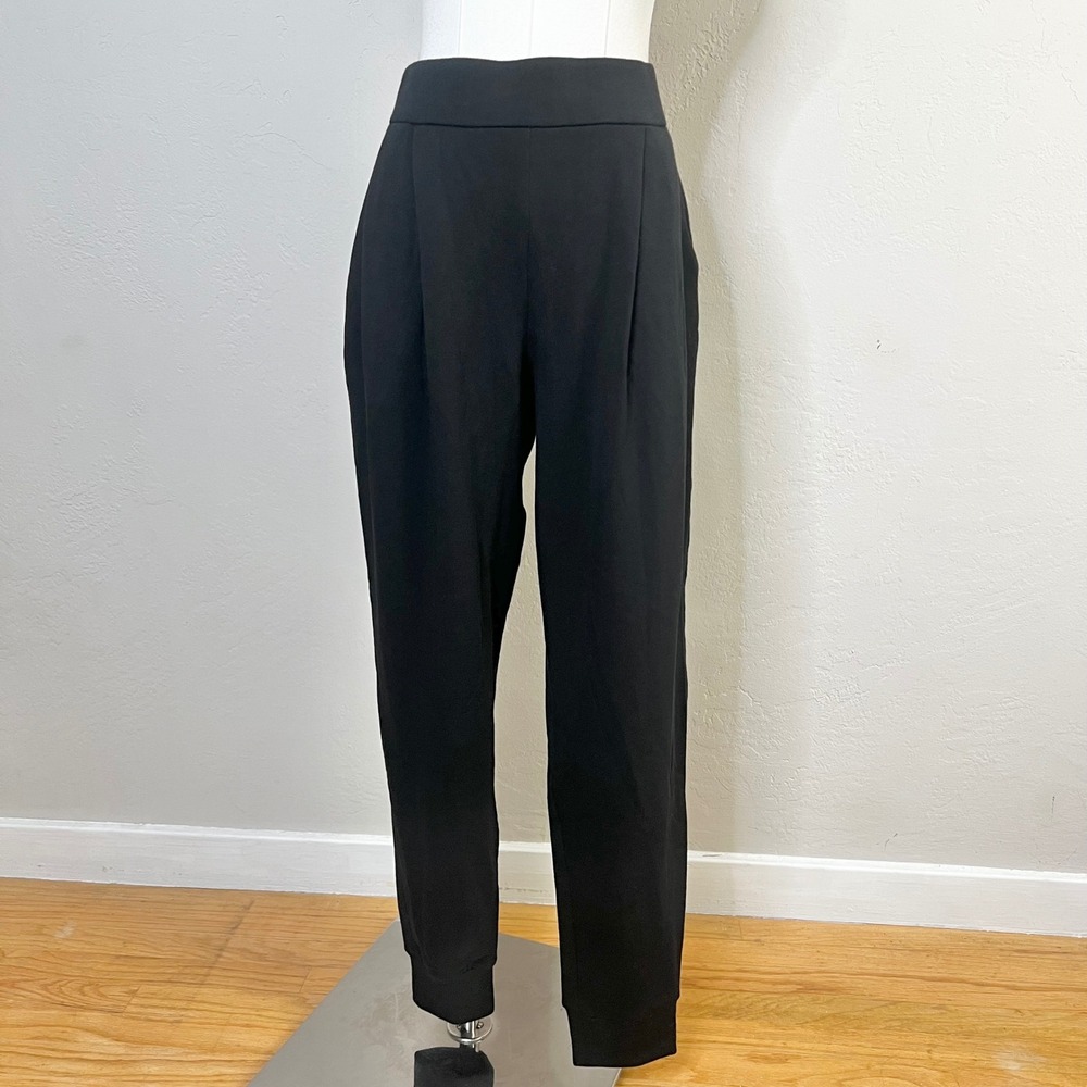 Eileen Fisher Black Pleated Slouchy Pant Tencel Spandex Small‎ Lounge NEW NWT